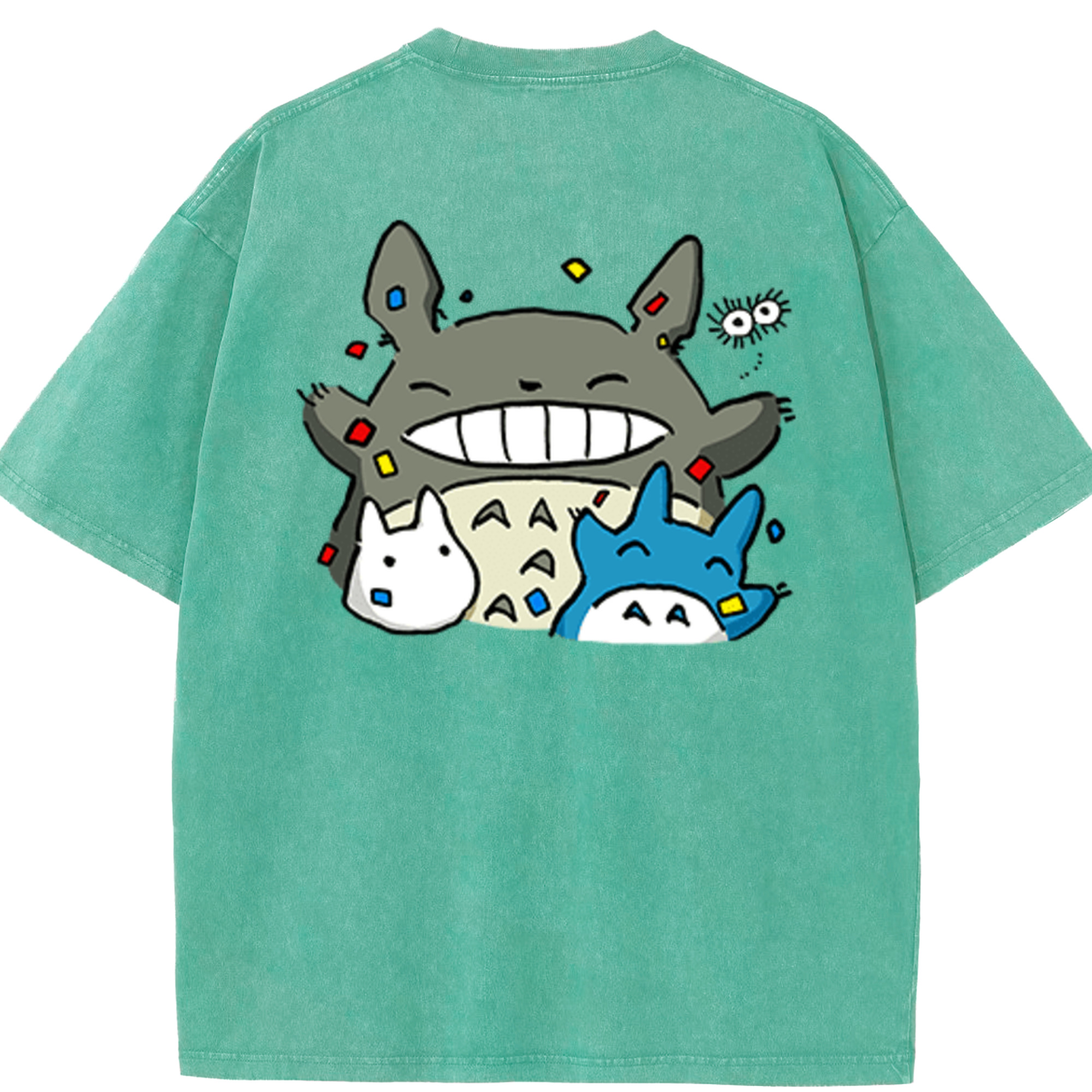 （画像用） となりのトトロ 草壁メイ 草壁サツキ My Neighbor Totoro Satsuki Kusakabe Mei Kusakabe 綿100% ヴィンテージ風 半袖Tシャツ（背面プリント）
